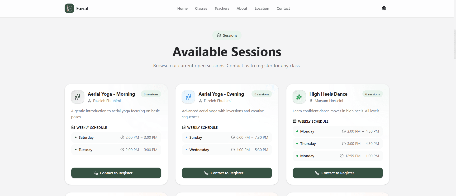 Admin — Registrations Overview